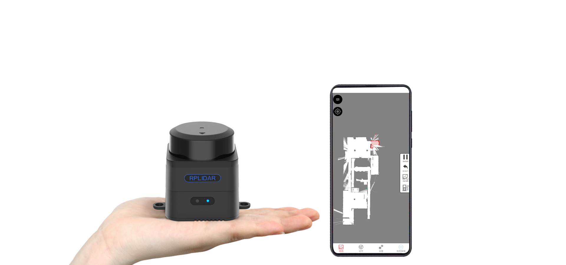 Slamtec Mapper, a new laser range scanner category integrating map building and real time <br />localization and navigation, contains the SLAMTEC third generation high-performance SLAM engine and laser <br />range scanner. Plug and play, without any external dependence. It is suitable to be applied <br />in application fields like robot localization and navigation, environment surveying and mapping and etc.